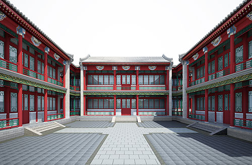 宿州北京四合院设计古建筑鸟瞰图展示